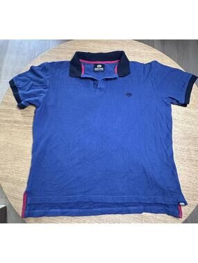 Ecko Unltd Shirt Mens XL Blue Polo Cotton Rhino Logo Y2K Streetwear